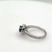Blue Saphire and Diamond Ring