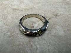 Sterling Silver Natural Gemstone Perdiot Ring Size 6