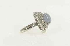 14K Yellow Gold 4.71 Ctw Blue Star Sapphire Diamond Cocktail Ring