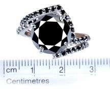 Huge 6.5 Ct Silk Black Moissanite Diamond Ring
