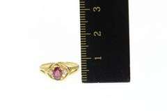 14K Yellow Gold Oval Ruby Diamond Accent Engagement Ring