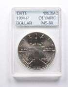 MS68 1984-P Olympic Commemorative Dollar Accugrade - Collectible Slab!