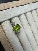 Sterling Silver Natural Gemstone Perdiot Ring Size 8