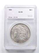 AU55 1892 Morgan Silver Dollar SEGS