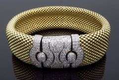 Unique Mesh Bracelet with Diamond Clasp