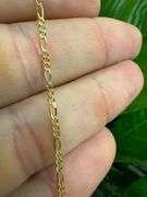 14k Yellow Gold Solid Figaro Link Chain 1.7mm Necklace 20"