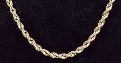 Charming 14K Yellow Gold Rope Chain Necklace