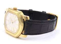 Tiffany & Co mark coupe 32mm quartz black leather strap watch