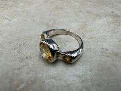 Sterling Silver Natural Gemstone Citrine Ring Size 6