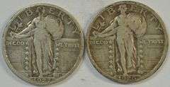 1926-S & 1927-D Standing Liberty Quarters in Sharp VF