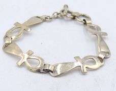 Vintage 925 sterling silver cross link bracelet