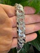 Sterling Silver 16mm Heavy Double Curb Chain Cuban Link 925 Italy Necklace 24"