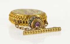 Gold Filled Ornate Colorful Enamel Retro Perfume Bottle Pin/Brooch