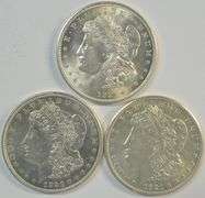 Super Choice BU 1921 P-D-S Morgan Silver Dollars. Fresh