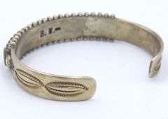 Vintage 925 sterling silver signed Turquoise cuff bangle