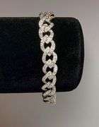 18 Kt Tri-Layered Gold Plate 96 Count Natural White I-J Diamond Tennis Bracelet