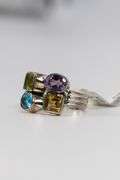 Sterling Silver Natural Gemstone Ring Size 7