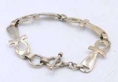 Vintage 925 sterling silver cross link bracelet