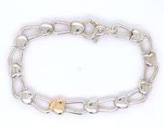 Tiffany & CO Padlock heart link bracelet in sterling silver