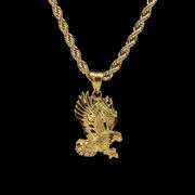 18 Kt Gold Plated Eagle Pendant And Chain