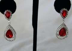 Ruby Color  Fashion  Design Earrings