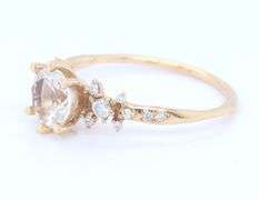 14kt Yellow gold Sofia Zakia faceted moonstone and diamond tethys ring