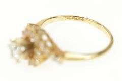 14K Yellow Gold 0.81 Ctw Diamond Swirl Halo Engagement Ring