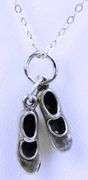 Vintage Sterling Tap Shoes Pendant & Chain