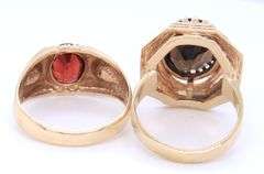 Set of 2 rings in 10kt yellow gold