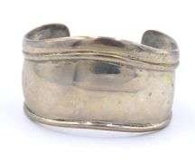 Vintage 925 sterling silver wide cuff bangle