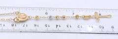 14kt Tri color gold beaded Rosary necklace