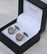 Handsome Pair Jeweled Style Cufflinks By Carelli