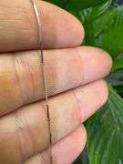 10k White Gold Solid Box Link Chain 0.6mm Necklace 16"