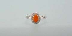 Natural 1.35 Ct Orange Fire Opal Ring
