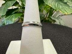 10k White Solid Gold 4mm Comfort Fit Domed Plain Men's Women's Wedding Band Size 7