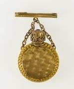 Gold Filled Ornate Colorful Enamel Retro Perfume Bottle Pin/Brooch