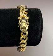 18 Kt Tri-Layered Gold Plate 96 Count Natural White I-J Diamond Tennis Bracelet