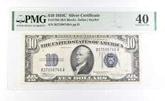 PMG 40 EF 1934 C $10 Silver Certificate Blue Seal Fr#1704
