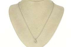 14K White Gold 1940's 0.42 Ctw Pear Tear Drop Rolling Chain Necklace
