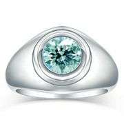 Men's Sparkling 2.25 Ct Ice Blue Fire Moissanite Ring