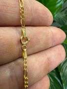 10k Yellow Gold Solid Figaro Link Chain 2.6mm Necklace 24"