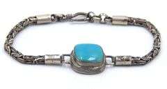 Vintage 925 sterling silver turquoise bracelet