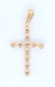 14kt Yellow gold approximate 0.25ctw diamond cross pendant