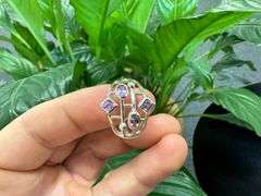 Sterling Silver Natural Gemstone Amethyst Ring Size 8