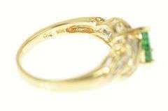 14K Yellow Gold 0.91 Ctw Natural Emerald Diamond Engagement Ring