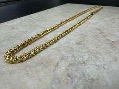 10k Yellow Gold-Hollow Round Braided Wheat Spiga Link Chain 3.9mm Necklace 20"