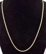 Handsome 14K Yellow Gold Rope Chain Necklace
