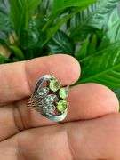 Sterling Silver Natural Gemstone Perdiot Ring Size 8