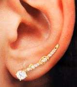 14kt Yellow gold diamond climber earrings