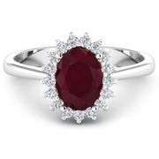 14KT White Gold 2.30ct Ruby and Diamond Ring